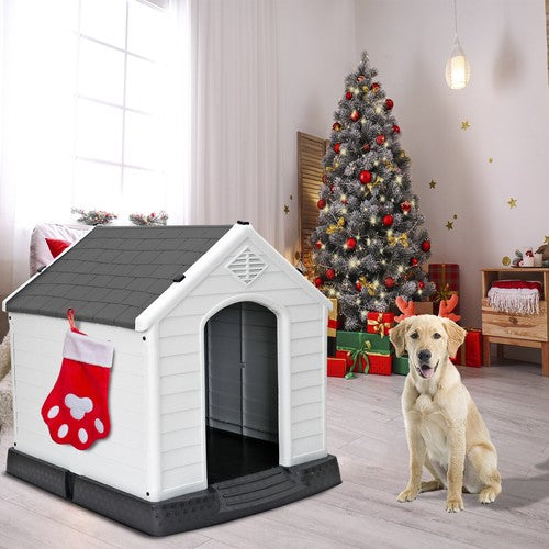 Segawe Cozy Pet Dog House Waterproof Dog House for Small to Medium Size Outdoor Grey