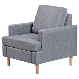 Segawe Accent Chair Mid-Century Comfy Upholstered Lounge Arm Chair with Pillow Grey