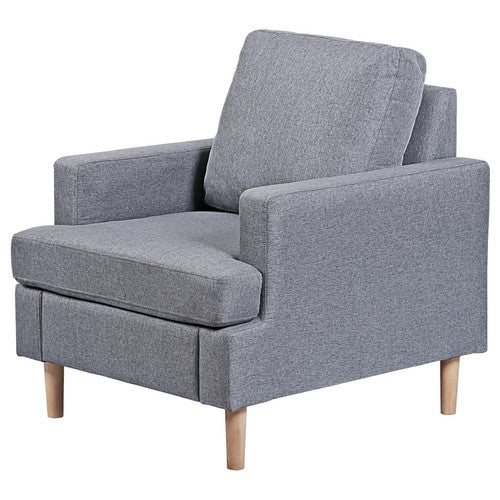 Segawe Accent Chair Mid-Century Comfy Upholstered Lounge Arm Chair with Pillow Grey