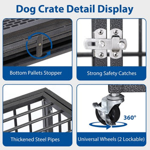Segawe Indestructible Escape Proof Dog Cage Kennel High Anxiety Double Door Dog Crate