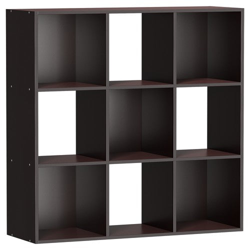 Segawe 9 Cube Storage Organizer Wooden Bookshelf Display W/5 Removable Back Panel Brown