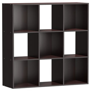 Segawe 9 Cube Storage Organizer Wooden Bookshelf Display W/5 Removable Back Panel Brown