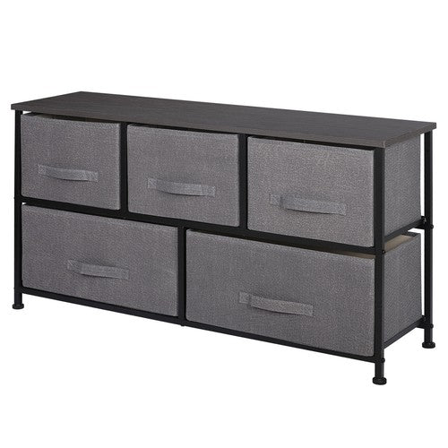 Segawe Drawer Dressers for Bedroom Closet Storage Organizer W/Metal Frame Graphite Grey