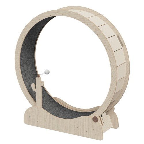 Segawe 47" Natural Wood Cat Wheel Exerciser for Indoor Cats Safety Cat Treadmill Large