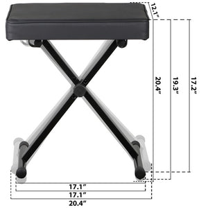 Segawe X-Style Piano Bench Thickness Padded Chair Seat Adjustable Height Keyboard Stool