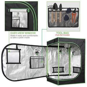 Segawe Hydroponic Grow Tent 100% Reflective Mylar Non Toxic Indoor Room with Window