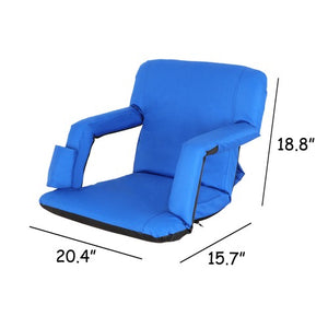 Segawe Wide Stadium Seat for Bleachers Reclining Stadium Chair Seat w/Back Cushion Blue