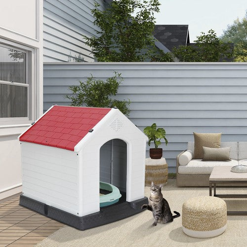 Segawe Outdoor Dog House Water Resistant Dog House Shelter for Small to Medium Size Red
