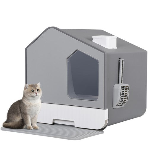 Segawe Extra Large Enclosed Cat Litter Box with Mat and Litter Scoop Anti-Splashing XL