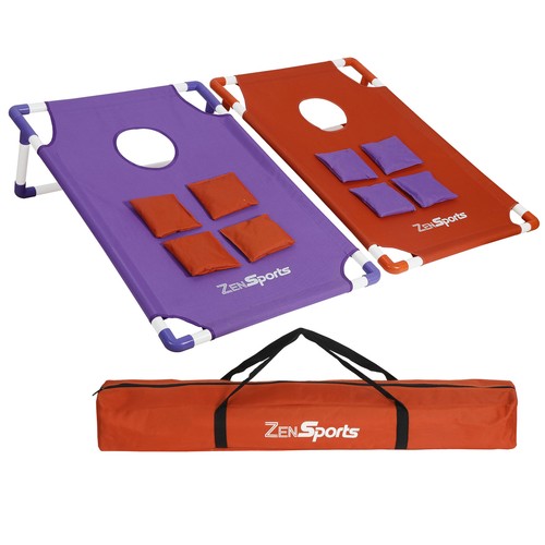 Segawe Collapsible Portable CornHole Toss Game Set With 8 Cornhole Bean Bags (3 x 2FT)