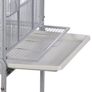 Segawe 53 Inch Flight Bird Cage Large Wrought Iron Parrot Cage with Rolling Stand White