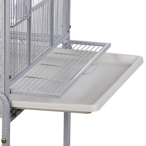 Segawe 53 Inch Flight Bird Cage Large Wrought Iron Parrot Cage with Rolling Stand White