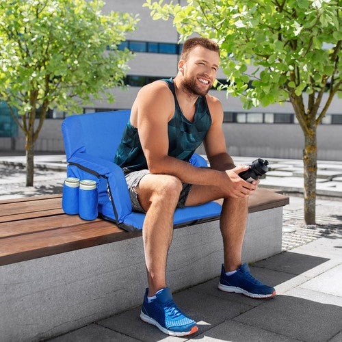 Segawe Extra Wide Stadium Seats for Bleachers with Back Support 600D Waterproof Blue