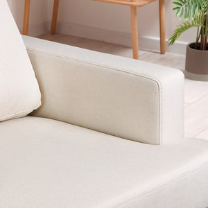 Segawe Accent Chair Mid-Century Comfy Upholstered Lounge Arm Chair with Pillow Beige