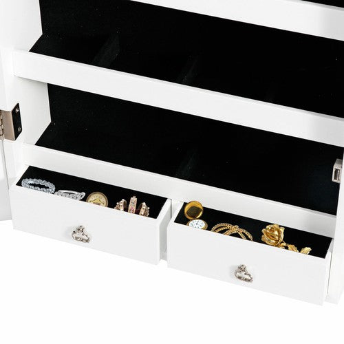 Segawe 4.5" Depth Jewelry Cabinet Armoire Organizer w/Lockable Door Jewelry Box