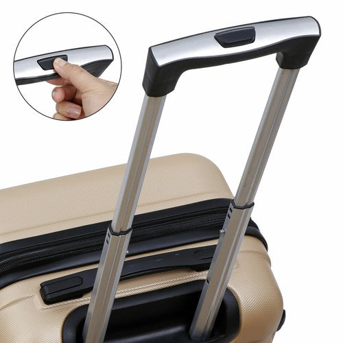 Segawe 21" Champagne Travel Carry-on Luggage Trolley Suitcase Hardside Spinner Suitcase