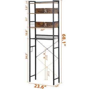 Segawe  4-Tier Over The Toilet Storage Versatile Bathroom Organizer Rack Brown