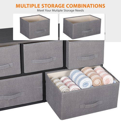 Segawe Drawer Dressers for Bedroom Closet Storage Organizer W/Metal Frame Graphite Grey