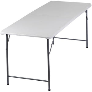 Segawe 6FT Plastic Folding Table Portable Picnic Party Table with Carrying Handle White