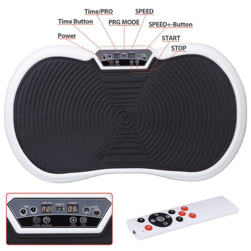 Segawe Vibration Plate Fitness Platform Exercise Machine Vibrating Full Body Slim White