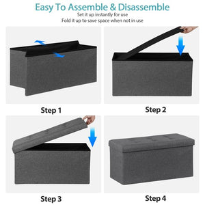 Segawe 30-In Storage Bench for Bedroom Entryway End of Bed Folding Foot Rest Ottoman