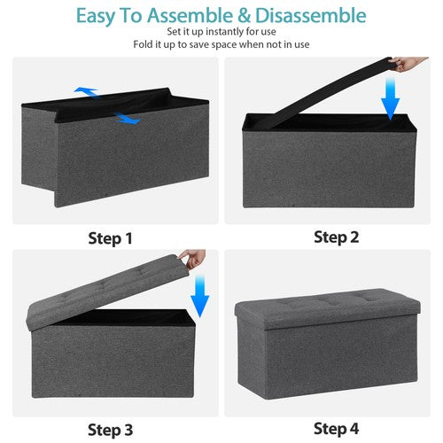 Segawe 30-In Storage Bench for Bedroom Entryway End of Bed Folding Foot Rest Ottoman
