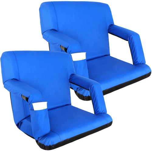 Segawe 2Pack Stadium Seat for Bleachers 20.5" Water Resistant Stadium Chair w/Back Blue