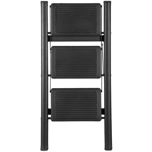 Segawe Step Ladder Folding 3 Step Stool w/Wide Anti-Slip Pedal 330lbs Lightweight Black