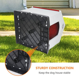 Segawe Outdoor Dog House Water Resistant Dog House Shelter for Small to Medium Size Red