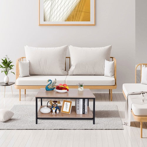 Segawe Durable Coffee Table w/Storage Shelf Cozy Coffee Table Home Use Tea Table