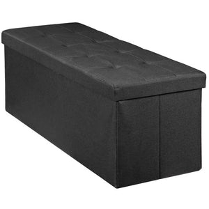 Segawe 43Inch Folding Ottoman Storage Bench Chest Footrest Long Box w/Padded Seat Black