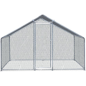 Segawe 10X 6.5ft Walk-in Metal Chicken Coop Poultry Cage Pet House w/ Chicken Run Cover