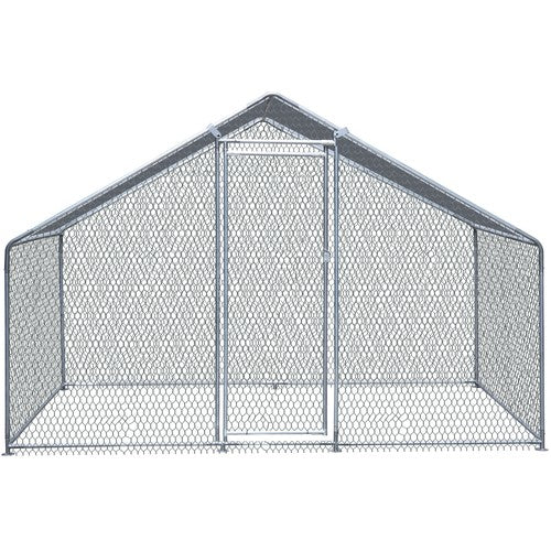 Segawe 10X 6.5ft Walk-in Metal Chicken Coop Poultry Cage Pet House w/ Chicken Run Cover