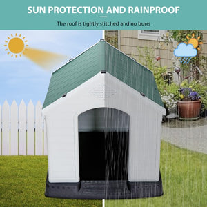 Segawe Indoor Outdoor Dog House Pet Shelter Green Waterproof Up to 100LB Dog w/Air Vent