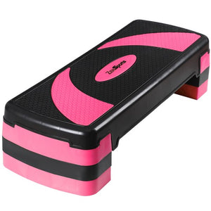 Segawe Height-Adjustable 4''-6''-8" Aerobics Platform Fitness Equipment Stepper Pink