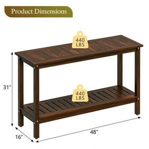 Segawe Console Table 48" Patio Side Accent Table Multifunctional w/Foot Sliders Coffee
