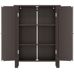 Segawe Wooden Storage Cabinet w/ 2 Doors Bathroom Floor Kitchen Cupboard Grey