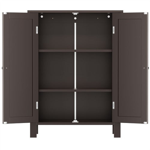 Segawe Wooden Storage Cabinet w/ 2 Doors Bathroom Floor Kitchen Cupboard Grey