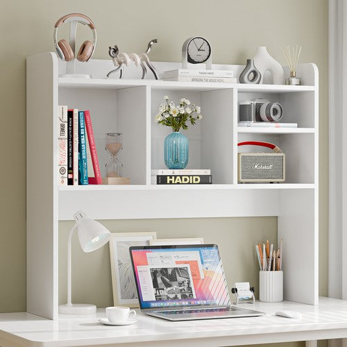 Segawe Desktop Storage Bookshelf Desktop Book & Document Organizer Home Office White