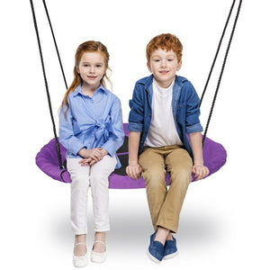 Segawe 40" Waterproof Saucer Tree Swing Set Outdoor Round Swing for Children Purple