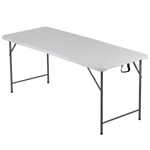 Segawe 6FT Plastic Folding Table Portable Picnic Party Table with Carrying Handle White
