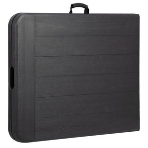 Segawe 6FT Plastic Folding Table Portable Fold-in-Half Picnic Table with Handle Black
