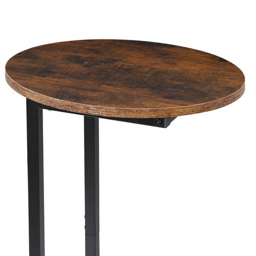 Segawe Side Table Small End Table C Shaped Coffee Sofa Table w/ Metal Frame for Bedroom