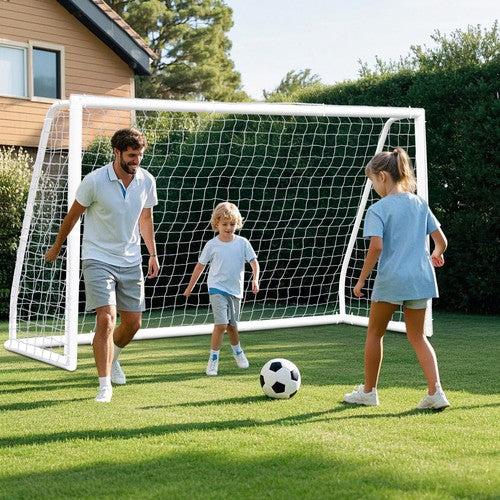 Segawe Soccer Net 10 x 6.5FT Soccer Goal for Backyard PVC Frame for Kids with Carry Bag