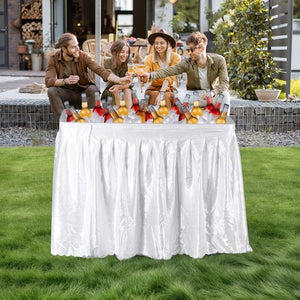Segawe Portable Ice Cooler Table with Drain & Matching Skirt for Outdoor Party Event