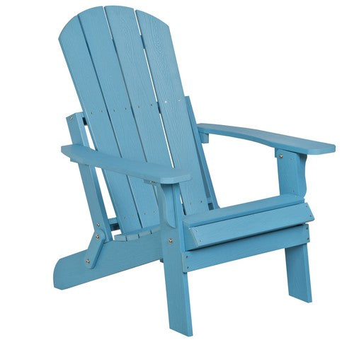 Segawe Folding Adirondack Chair Poly Patio Chair Fire Pit Chair Weather Resistant Blue
