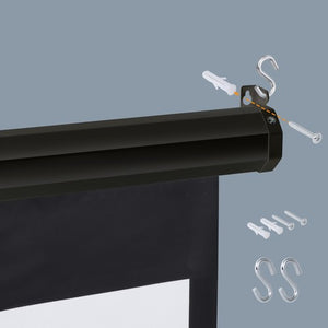Segawe 120'' Projector Screen Projection Screen Manual Pull Down HD 1:1 Format Black