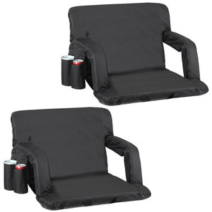 Segawe Stadium Seat for Bleachers w/Back Support 2 Pack Reclining Camping Stadium Chair
