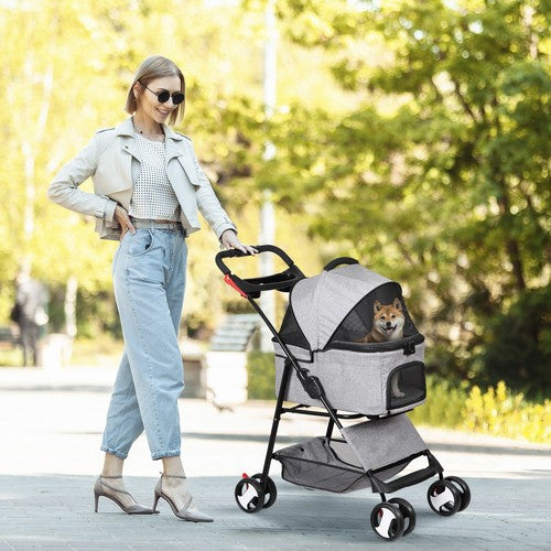 Segawe Pet Stroller 3-in-1 Foldable Cat Dog Strollers with Detachable Carrier Car Seat