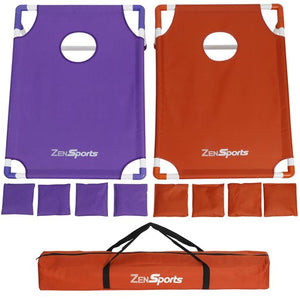 Segawe Collapsible Portable CornHole Toss Game Set With 8 Cornhole Bean Bags (3 x 2FT)